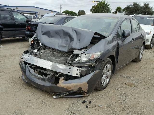 19XFB2F59DE262616 - 2013 HONDA CIVIC LX GRAY photo 2