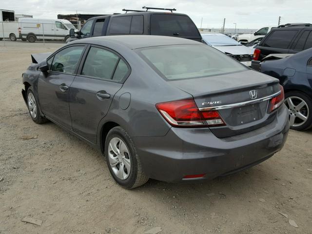 19XFB2F59DE262616 - 2013 HONDA CIVIC LX GRAY photo 3