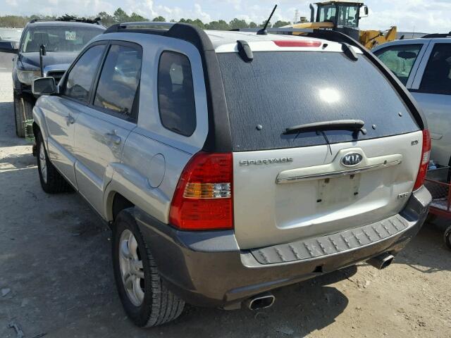 KNDJF723377309952 - 2007 KIA SPORTAGE E SILVER photo 3