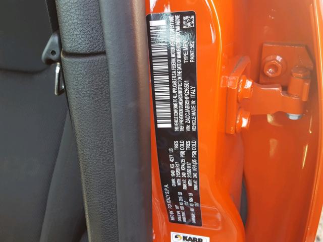 ZACCJABB5HPG36501 - 2017 JEEP RENEGADE L ORANGE photo 10