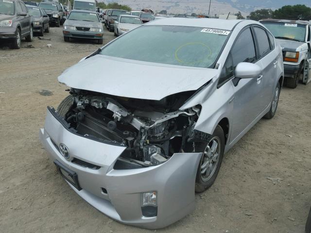 JTDKN3DU4A0161445 - 2010 TOYOTA PRIUS SILVER photo 2