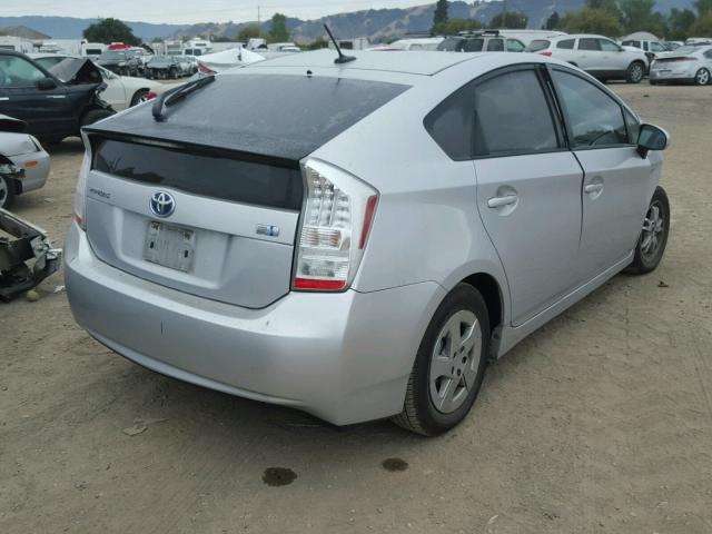 JTDKN3DU4A0161445 - 2010 TOYOTA PRIUS SILVER photo 4