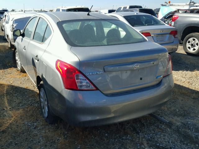 3N1CN7AP5CL838506 - 2012 NISSAN VERSA S GRAY photo 3