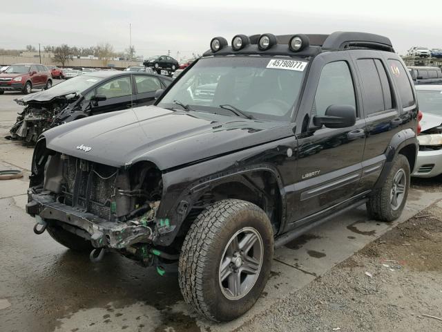 1J8GL38K74W247718 - 2004 JEEP LIBERTY BLACK photo 2