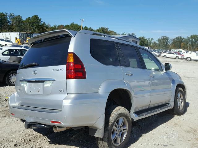 JTJBT20X170143426 - 2007 LEXUS GX 470 SILVER photo 4