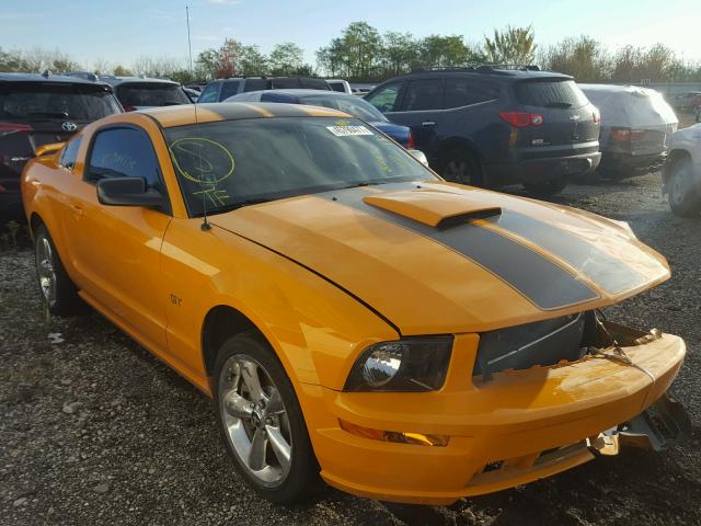 1ZVHT82HX75239254 - 2007 FORD MUSTANG YELLOW photo 1