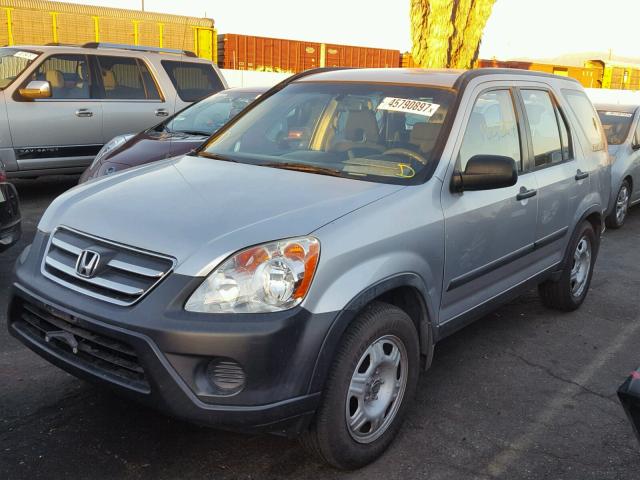 JHLRD68596C005819 - 2006 HONDA CR-V LX SILVER photo 2