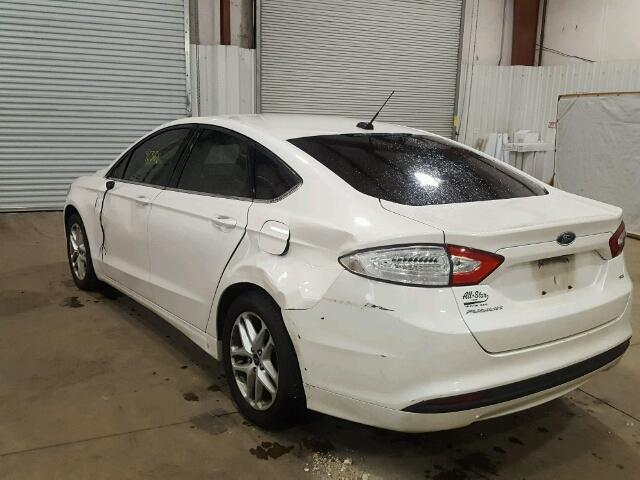 3FA6P0H77ER254762 - 2014 FORD FUSION SE WHITE photo 3