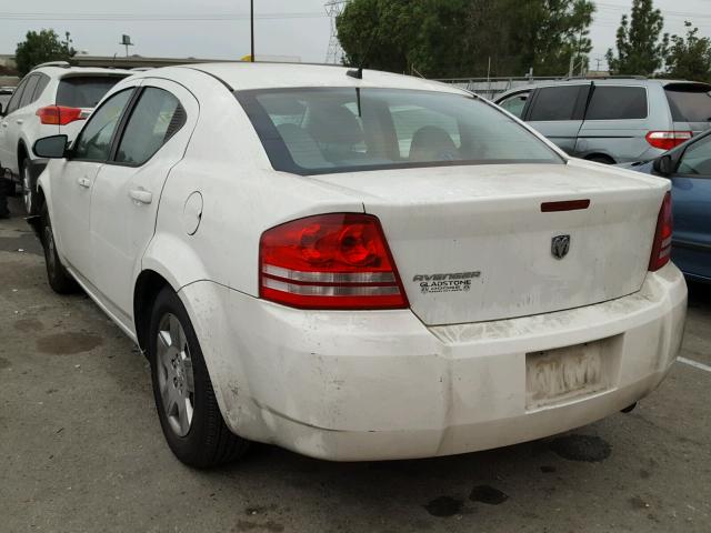 1B3LC46K58N298520 - 2008 DODGE AVENGER SE WHITE photo 3