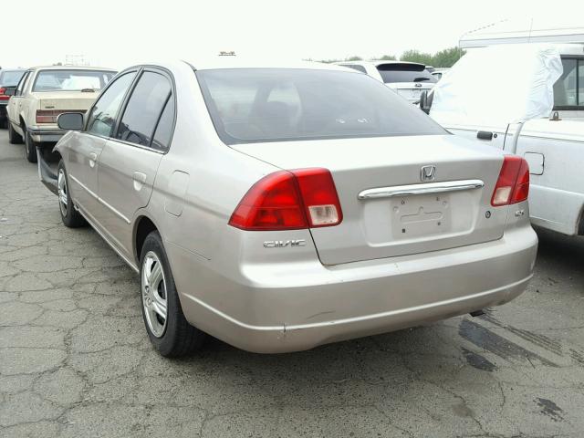 1HGES25781L054925 - 2001 HONDA CIVIC EX TAN photo 3