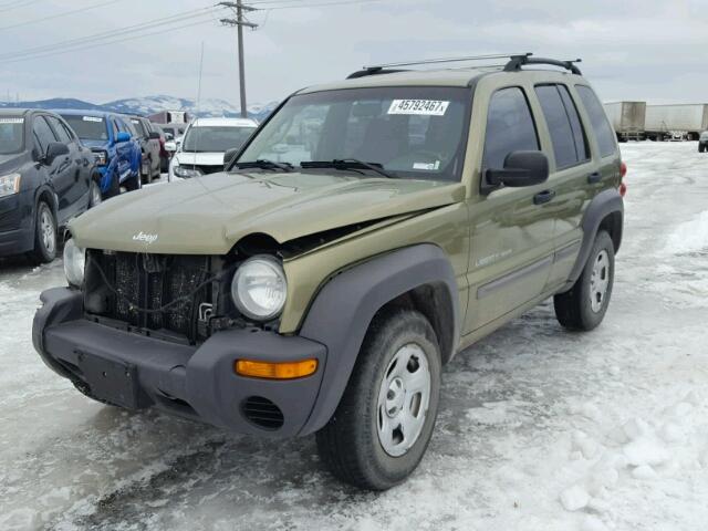 1J4GL48K13W595682 - 2003 JEEP LIBERTY SP GREEN photo 2