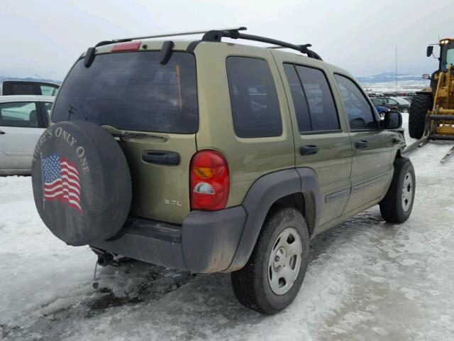 1J4GL48K13W595682 - 2003 JEEP LIBERTY SP GREEN photo 4