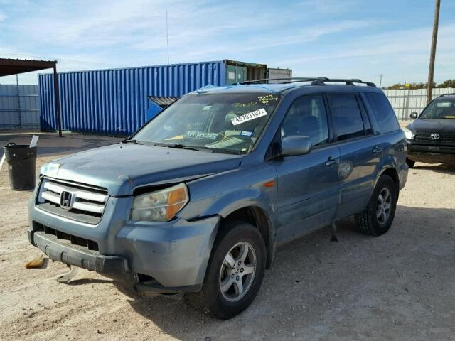5FNYF28626B006530 - 2006 HONDA PILOT EX BLUE photo 2