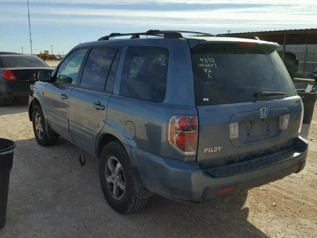 5FNYF28626B006530 - 2006 HONDA PILOT EX BLUE photo 3