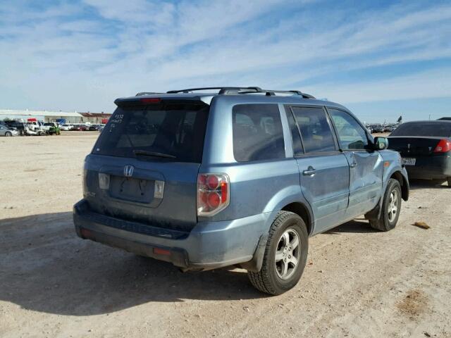 5FNYF28626B006530 - 2006 HONDA PILOT EX BLUE photo 4