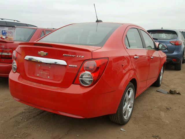 1G1JE5SBXF4211833 - 2015 CHEVROLET SONIC LTZ RED photo 4