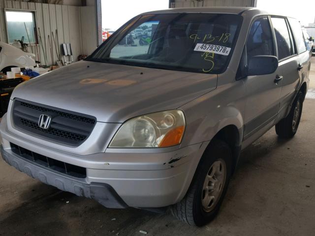 2HKYF18135H551893 - 2005 HONDA PILOT LX GRAY photo 2