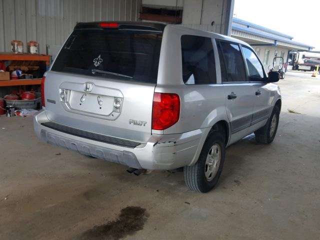 2HKYF18135H551893 - 2005 HONDA PILOT LX GRAY photo 4