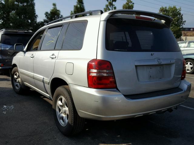 JTEGD21A220041525 - 2002 TOYOTA HIGHLANDER SILVER photo 3