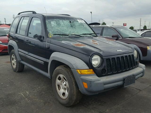 1J4GK48K67W579356 - 2007 JEEP LIBERTY SP BLACK photo 1