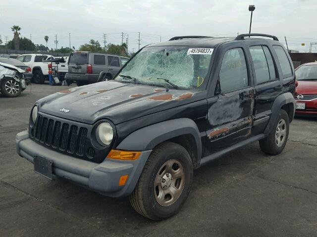 1J4GK48K67W579356 - 2007 JEEP LIBERTY SP BLACK photo 2