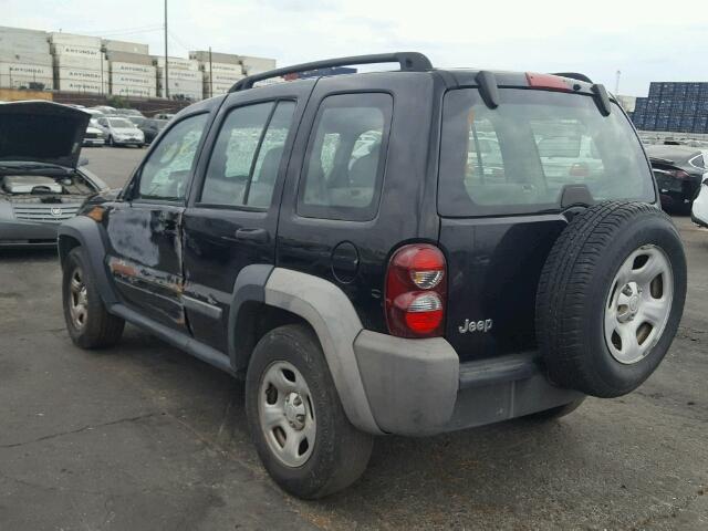 1J4GK48K67W579356 - 2007 JEEP LIBERTY SP BLACK photo 3