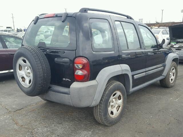 1J4GK48K67W579356 - 2007 JEEP LIBERTY SP BLACK photo 4