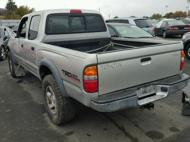 5TEHN72N72Z104722 - 2002 TOYOTA TACOMA DOU SILVER photo 3