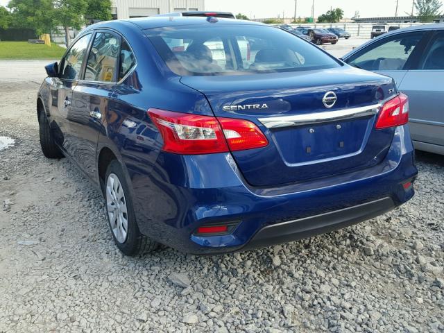 3N1AB7AP4GY215130 - 2016 NISSAN SENTRA S BLUE photo 3