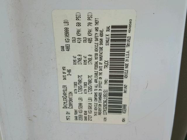 1D7KS28C96J195151 - 2006 DODGE RAM 2500 S Ağ foto 10