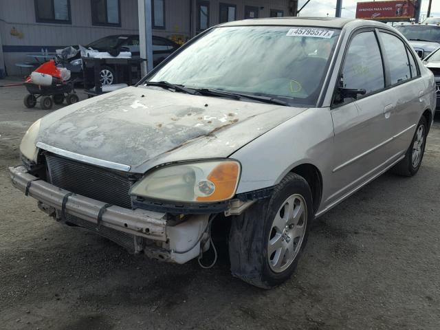 1HGES26832L074685 - 2002 HONDA CIVIC EX SILVER photo 2