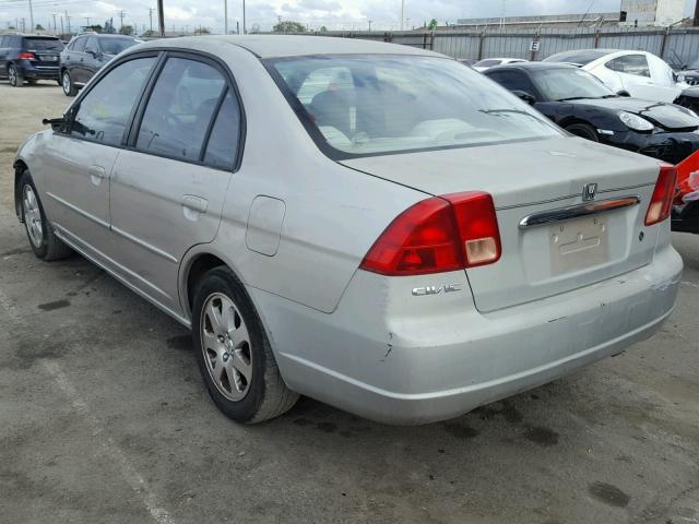 1HGES26832L074685 - 2002 HONDA CIVIC EX SILVER photo 3