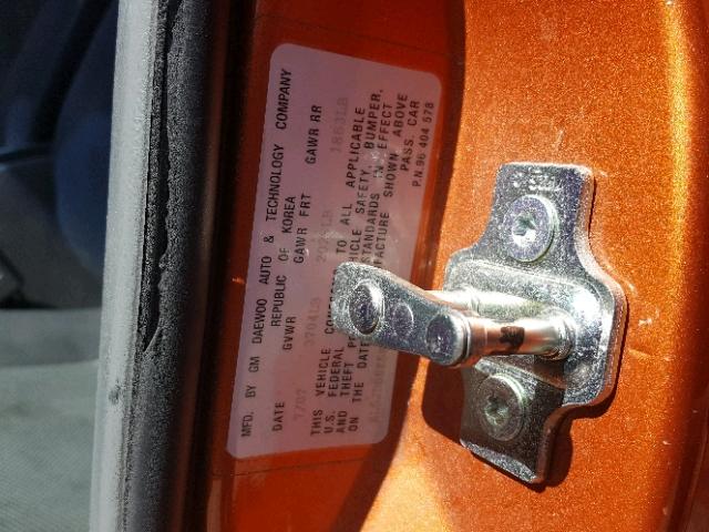 KL5JD66Z58K745561 - 2008 SUZUKI RENO BASE ORANGE photo 10