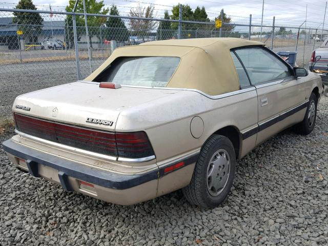 1C3XJ4534LG442186 - 1990 CHRYSLER LEBARON 金色 照片 4