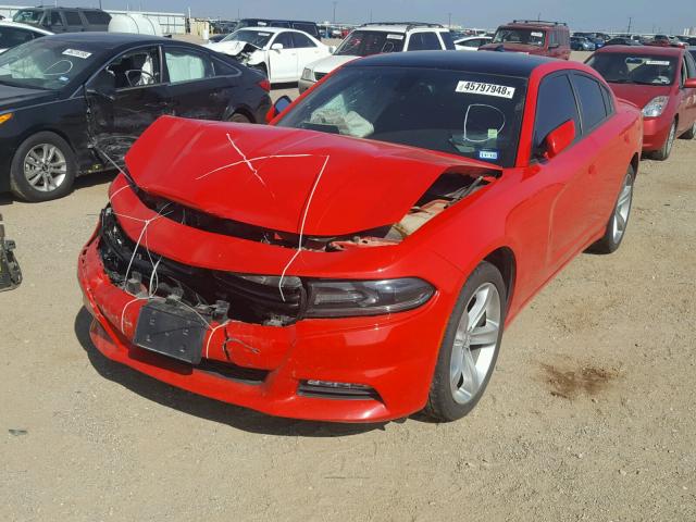 2C3CDXHG4FH726688 - 2015 DODGE CHARGER SX RED photo 2