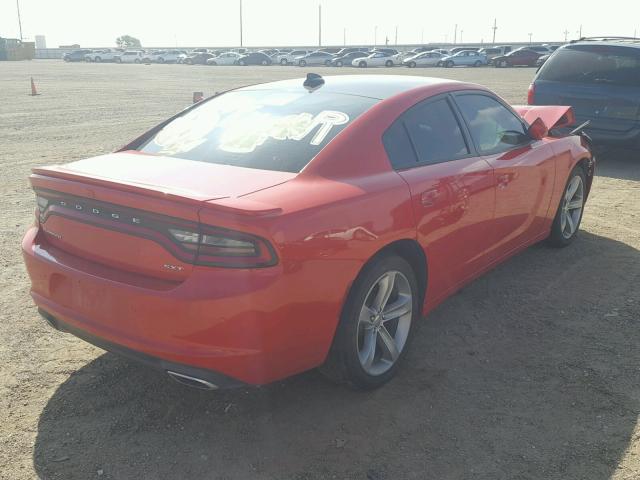 2C3CDXHG4FH726688 - 2015 DODGE CHARGER SX RED photo 4