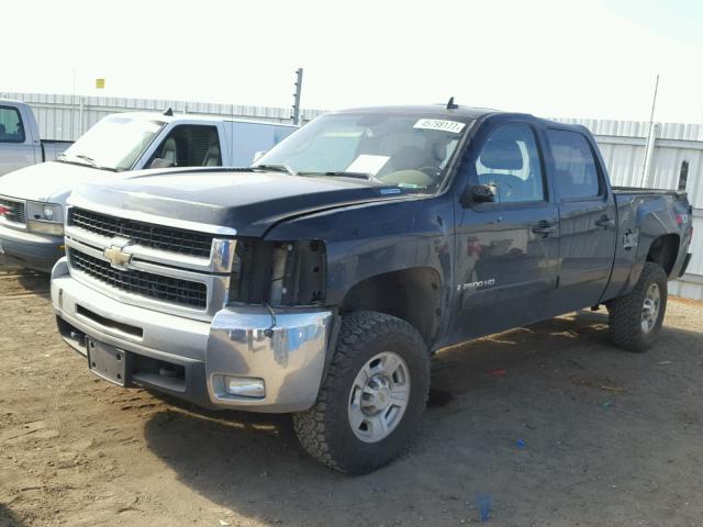 1GCHK23627F543303 - 2007 CHEVROLET SILVERADO BLACK photo 2