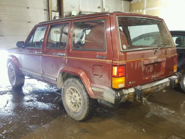 1JCWC7845GT149402 - 1986 JEEP CHEROKEE L MAROON photo 3