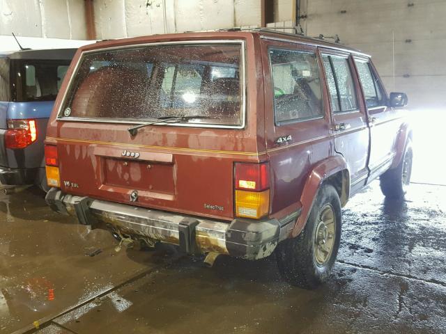 1JCWC7845GT149402 - 1986 JEEP CHEROKEE L MAROON photo 4