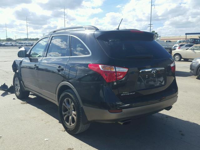 KM8NU4CC9CU205543 - 2012 HYUNDAI VERACRUZ G BLACK photo 3