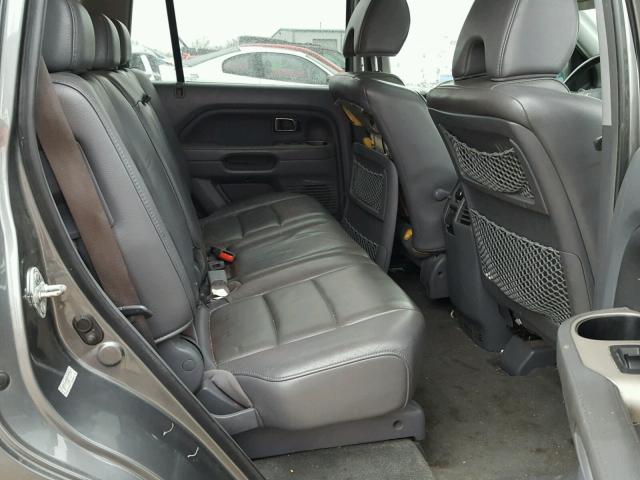 5FNYF28527B023479 - 2007 HONDA PILOT EXL GRAY photo 6