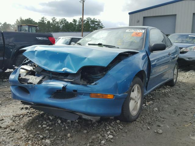 1G2JB1245V7521853 - 1997 PONTIAC SUNFIRE BLUE photo 2