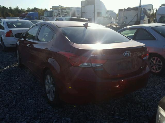 KMHDH4AE9BU099470 - 2011 HYUNDAI ELANTRA RED photo 3