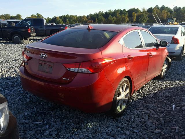 KMHDH4AE9BU099470 - 2011 HYUNDAI ELANTRA RED photo 4