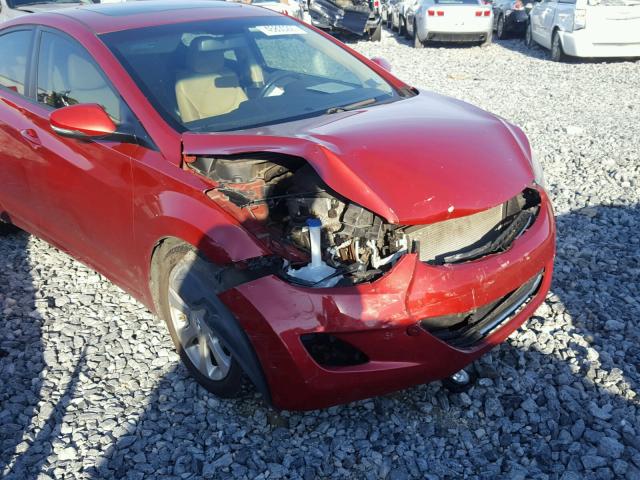 KMHDH4AE9BU099470 - 2011 HYUNDAI ELANTRA RED photo 9