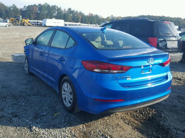 KMHD74LF2HU162586 - 2017 HYUNDAI ELANTRA SE BLUE photo 3