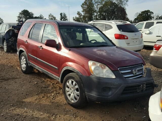 JHLRD68826C014274 - 2006 HONDA CR-V EX RED photo 1