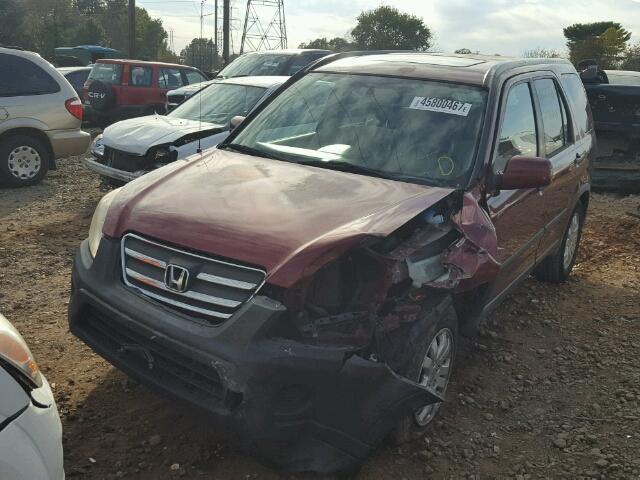 JHLRD68826C014274 - 2006 HONDA CR-V EX RED photo 2