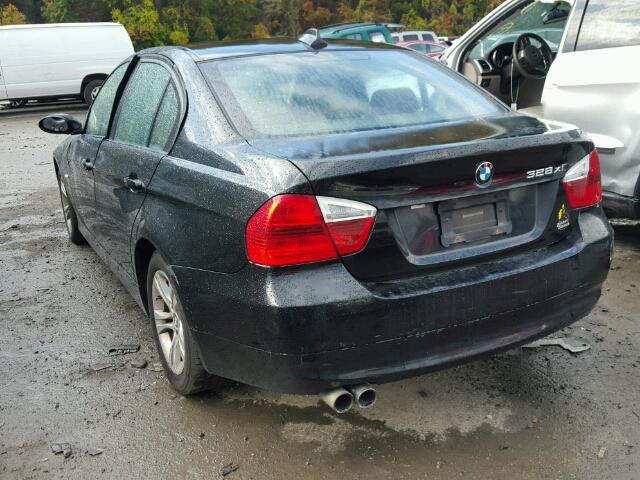 WBAVC93528K037458 - 2008 BMW 328 BLACK photo 3
