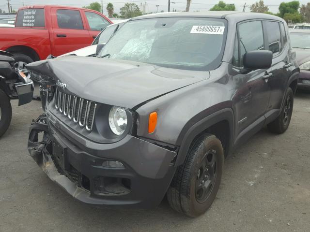 ZACCJAAB1HPE85223 - 2017 JEEP RENEGADE S GRAY photo 2